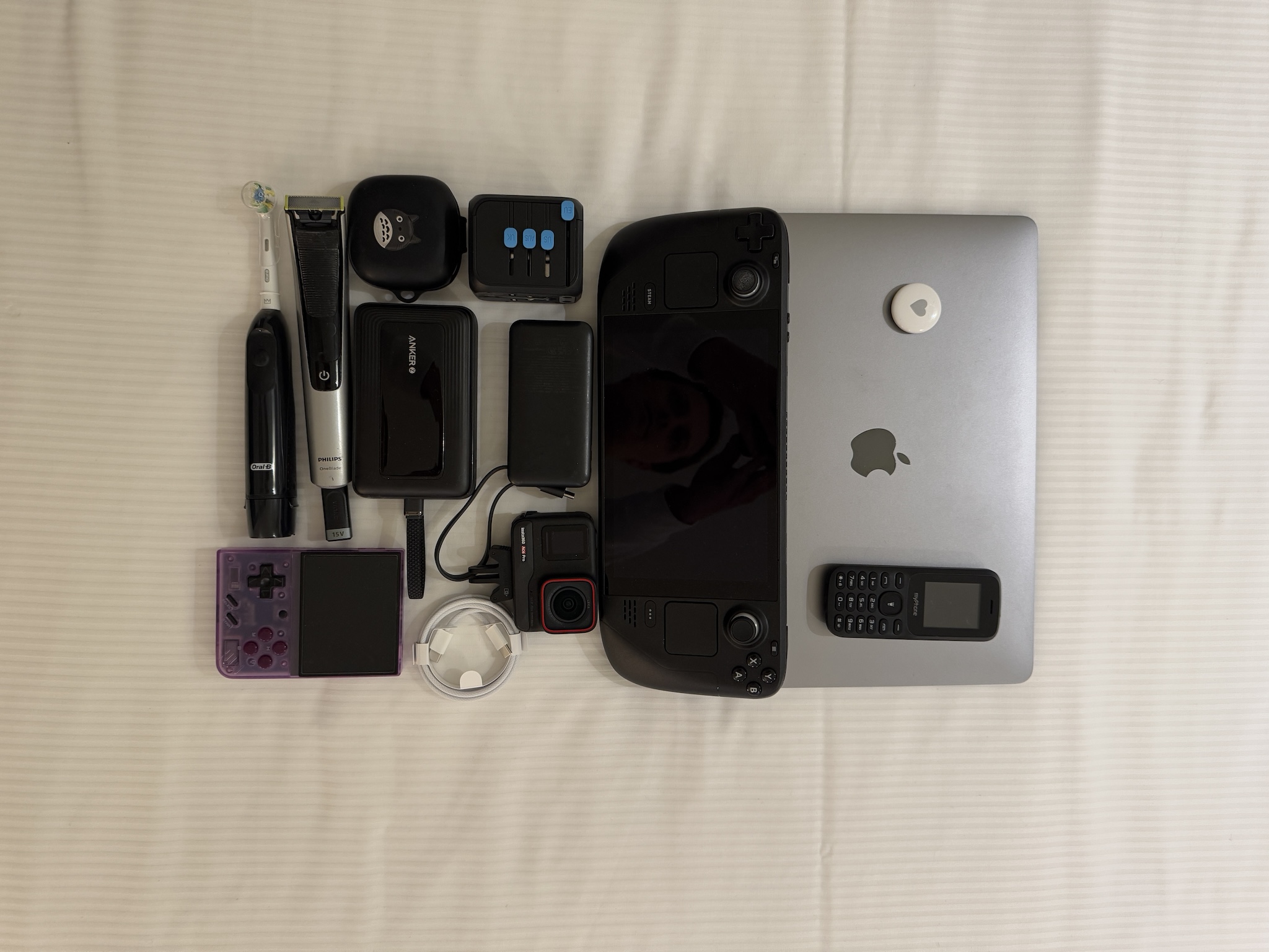 How much electronics are you taking with you? Yes.