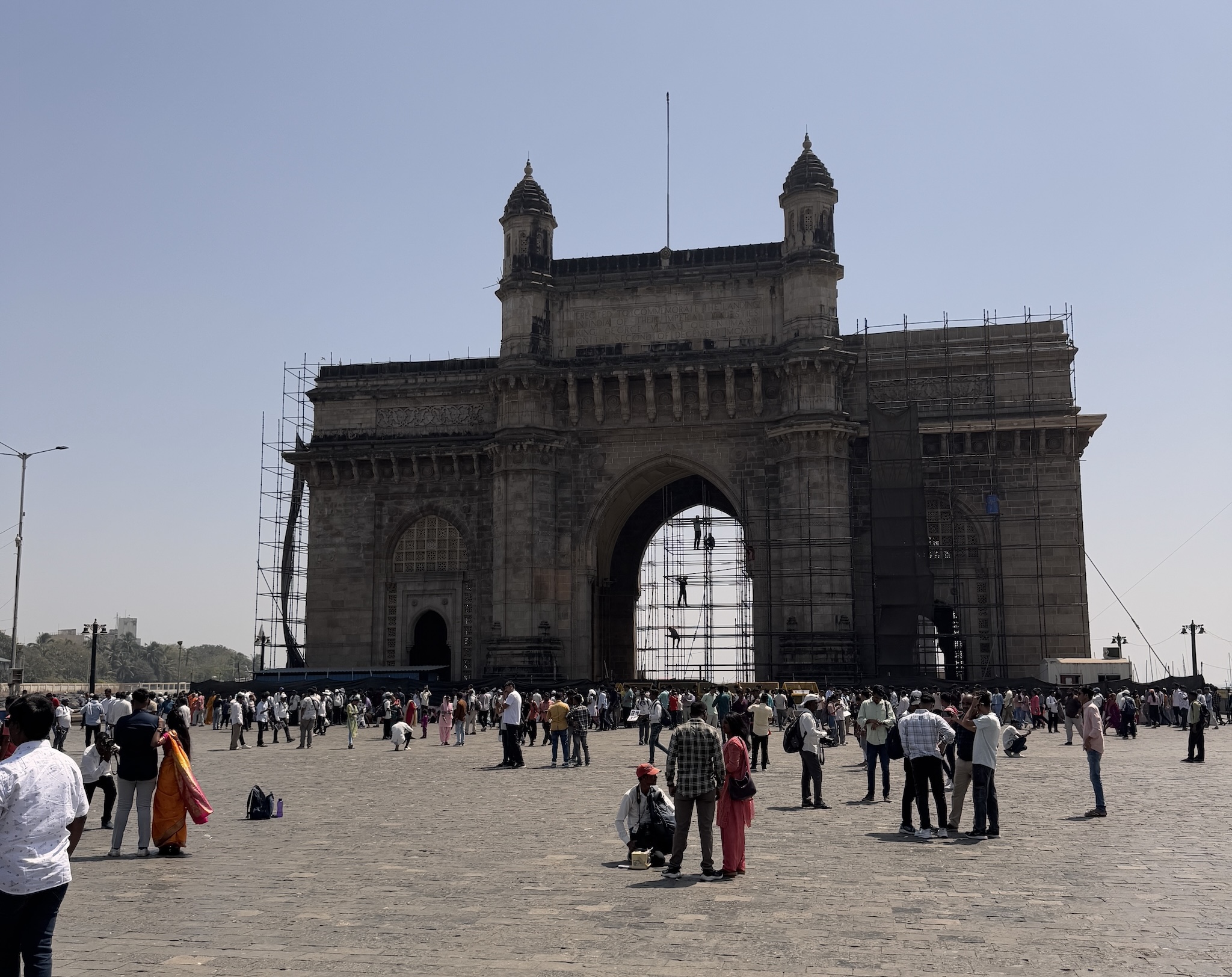 After you pass security you will be at the plaza in front of Gateway to India, the ferries are usually on the left side