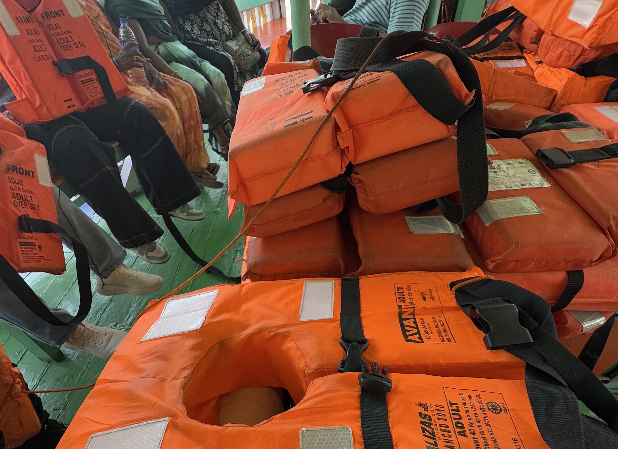 Safety vests, try to figure out how to put it on yourself